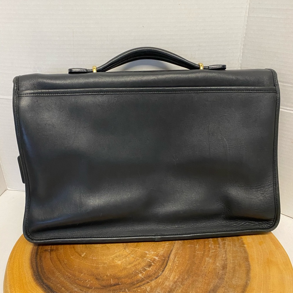 Coach Classic All Leather Briefcase w/ Strap - Picture 3 of 15